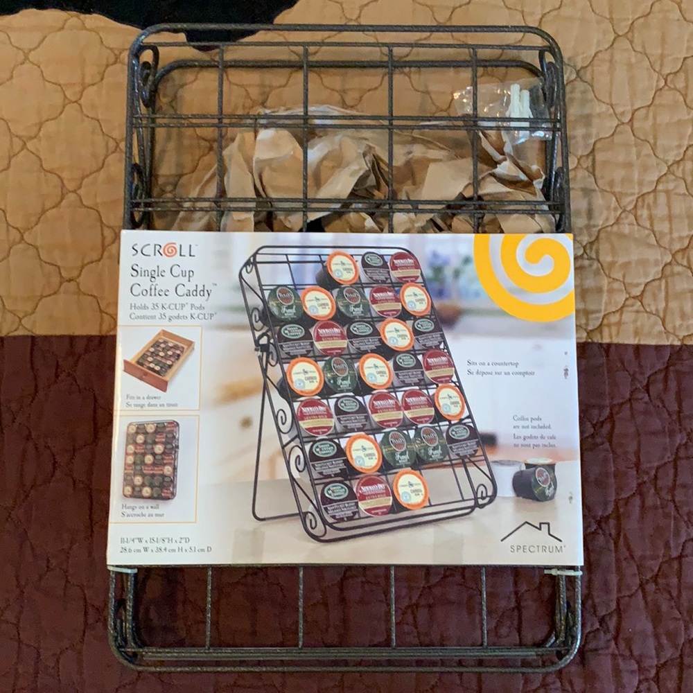 NWT Scroll Single Cup Coffee Caddy